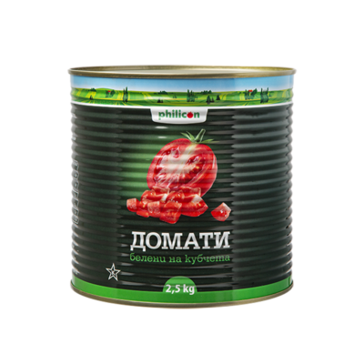 Домати белени на кубчета
